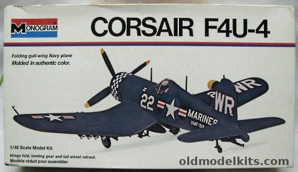 Monogram 1/48 Chance Vought F4U-4 Corsair White Box Issue - (F4U4), 6833 plastic model kit